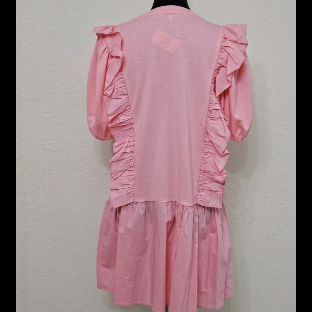 English Factory- Mixed Media Ruffle Detail Mini Dress -Size Medium - Picture 16 of 17